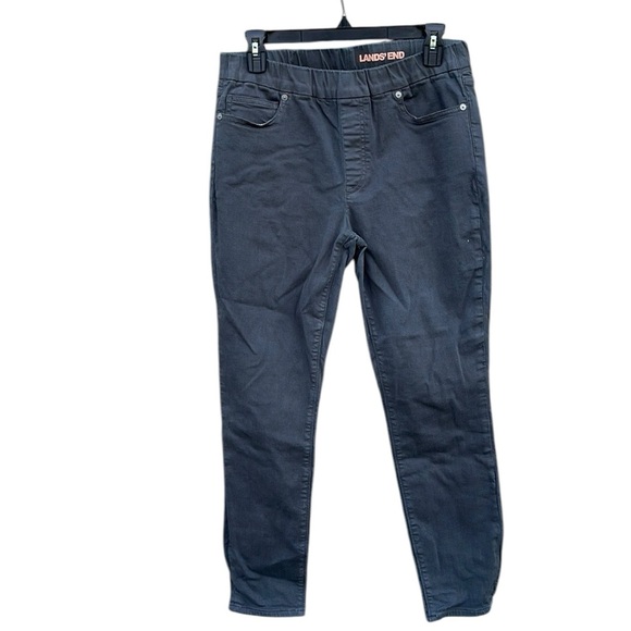 Lands' End Denim - Lands End gray semi high-rise pull-on jean jeggings size 10 Petite
